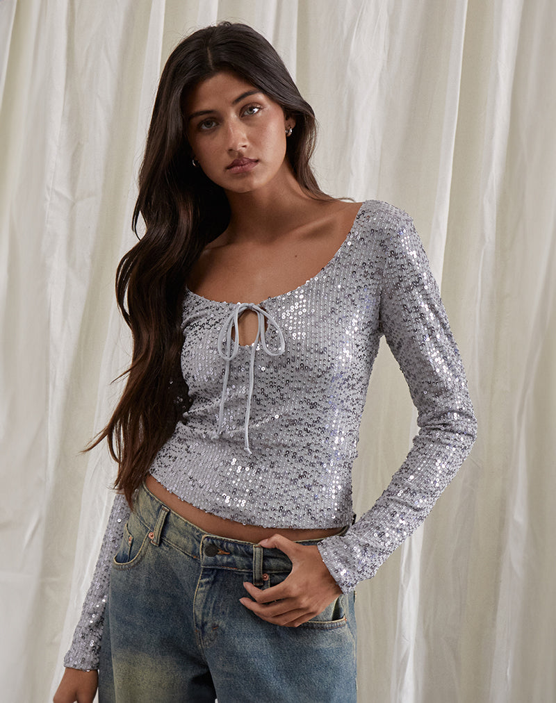 silver dress tops Silver Sequin Tops