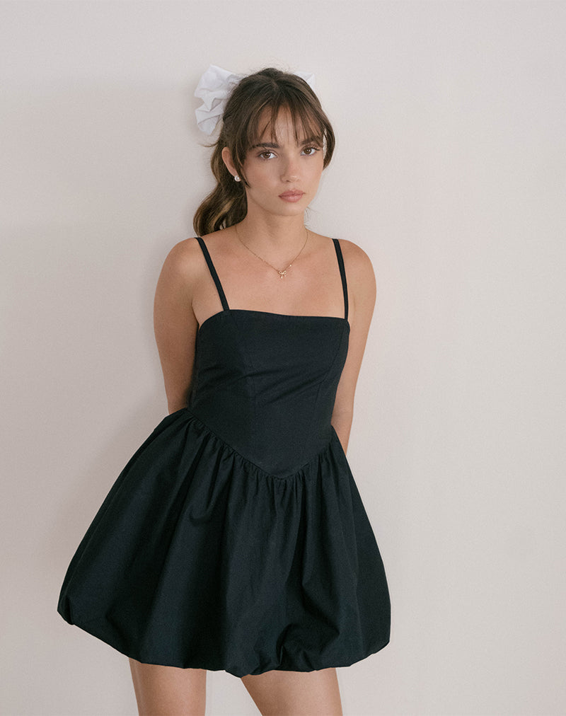 ワンピース Cereal PUFF POM MINI DRESS BLACK Black Puffball Mini Dress | Micala – motelrocks-com-us
