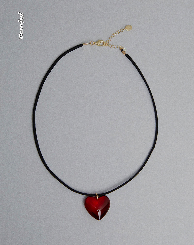 Mimi Glass Heart Necklace by Gemini Jewels - Main Image