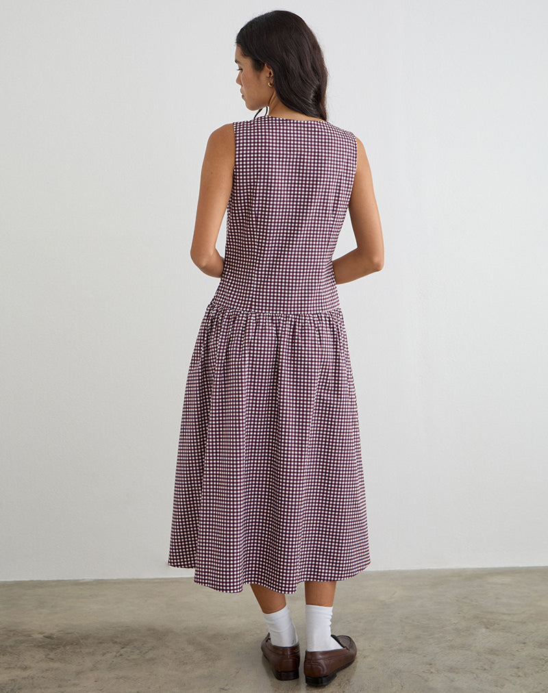 purple gingham midi dress Gorgeous Purple Gingham Sundress