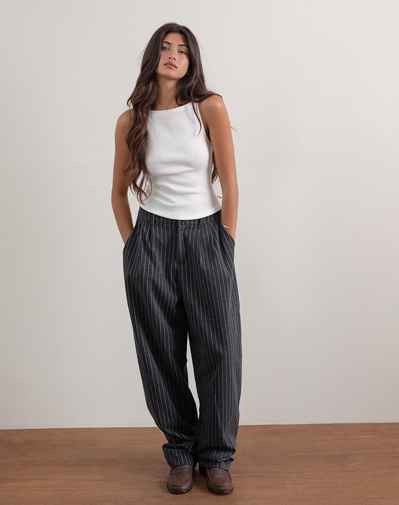 Fashion black pinstripe pants