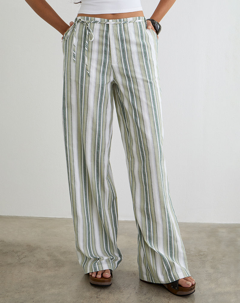 Sage Stripe Trouser | Morino – motelrocks-com-us