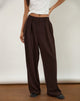 Image of Nala Wide Pleat Trousers in Bitter Chocolate