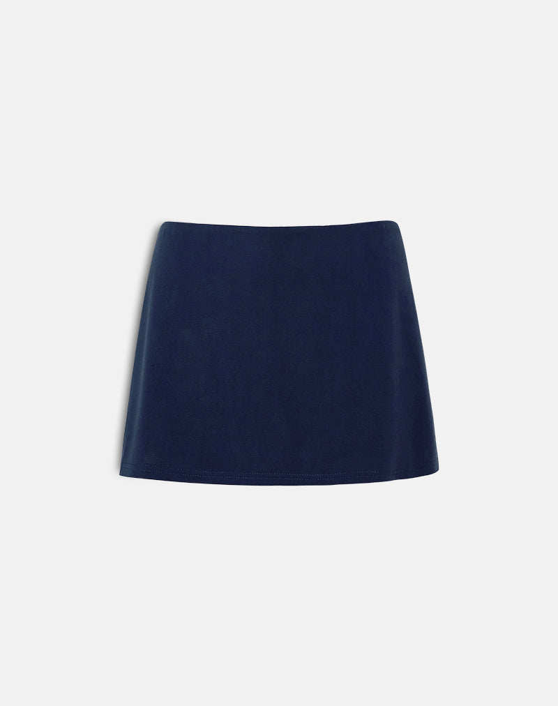 Image of Namya Mini Skort in Cupro Navy