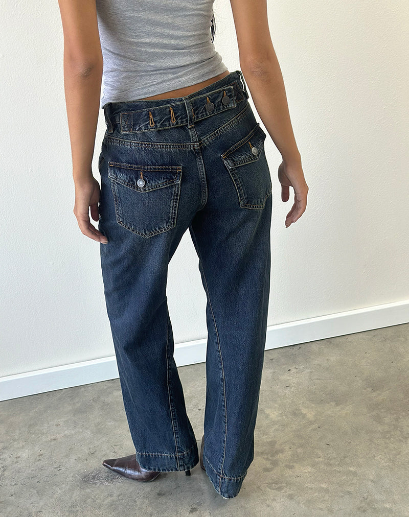 Dirty Green Low Rise Jeans | Cinch Twisted Seam – motelrocks-com-us