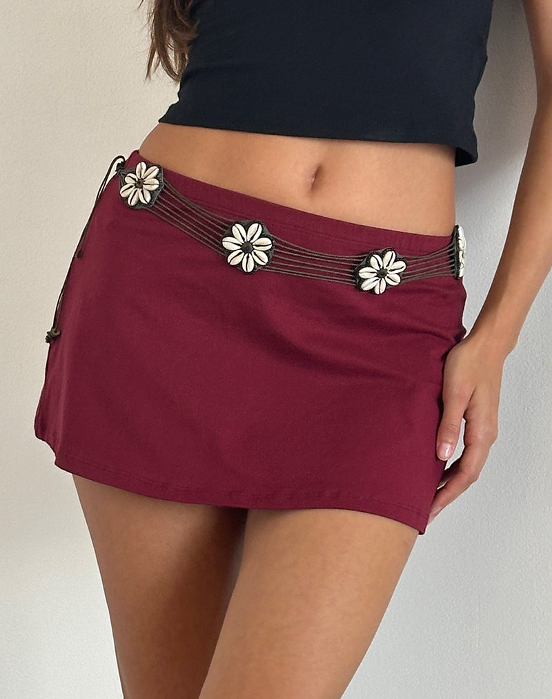 Burgundy skirt mini best sale