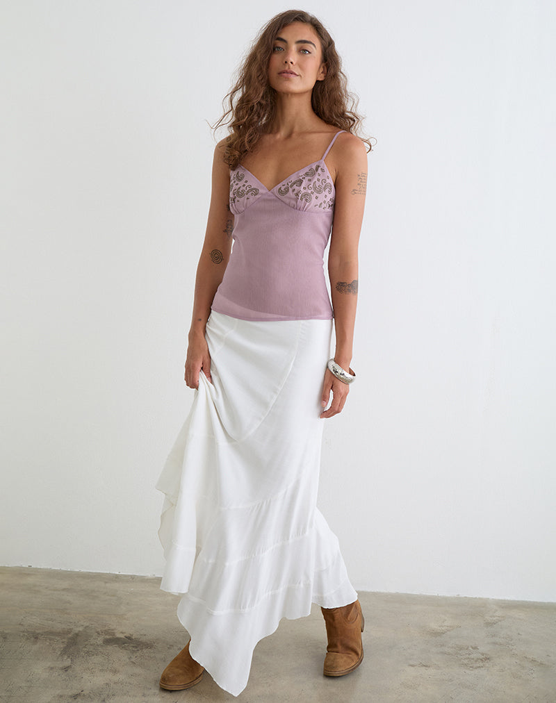 Dusty Mauve with Coma Studs Cami Top | Nisara – motelrocks-com-us