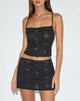 Image of Olsa Mini Skirt in Flower Broderie Black
