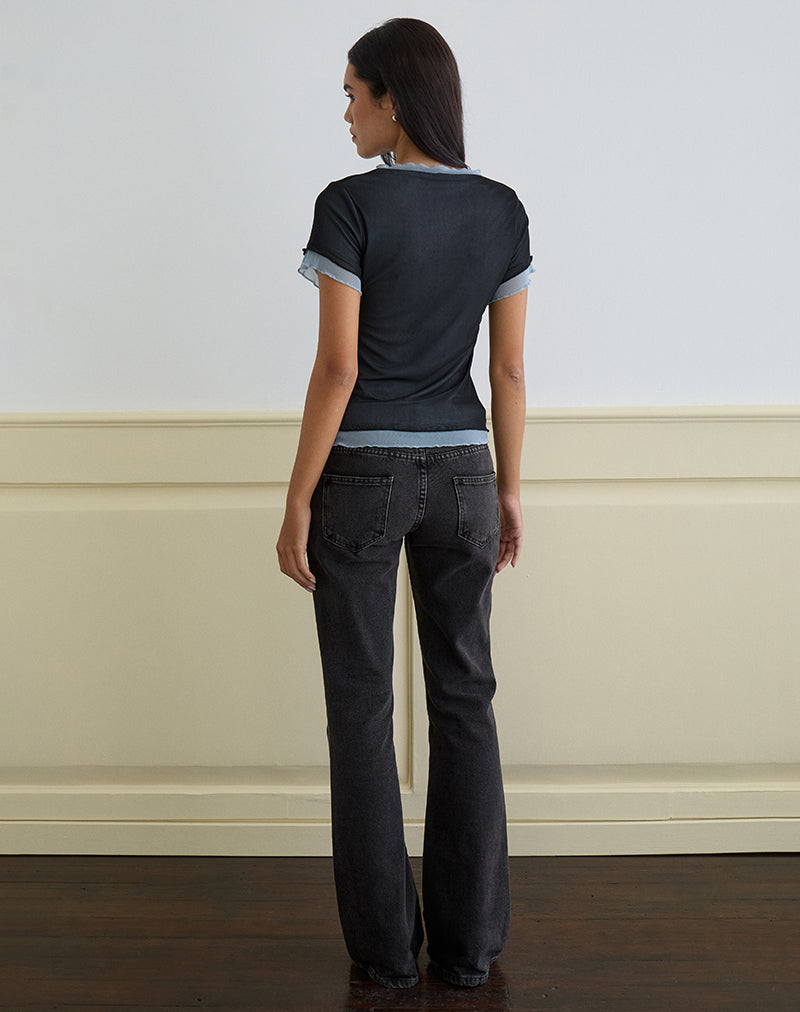 Image of Noburia Top in Black Blue Guilty Pleasure Hot Fix