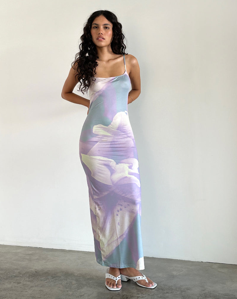 Norila Cami Maxi Dress in Slinky Orchid Petals Lilac , Bodycon Norila Cami Maxi Dress in Slinky Orchid Petals Lilac , Bodycon