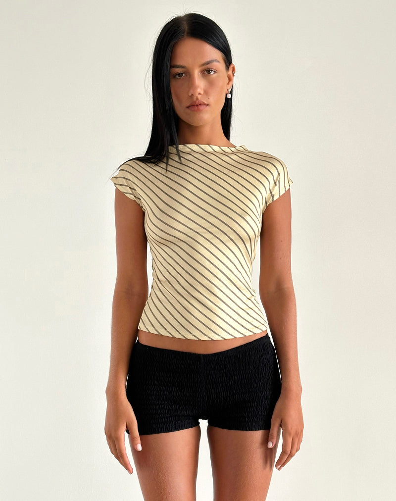 Yellow Diagonal Stripe Slinky Top | Nova – motelrocks-com-us