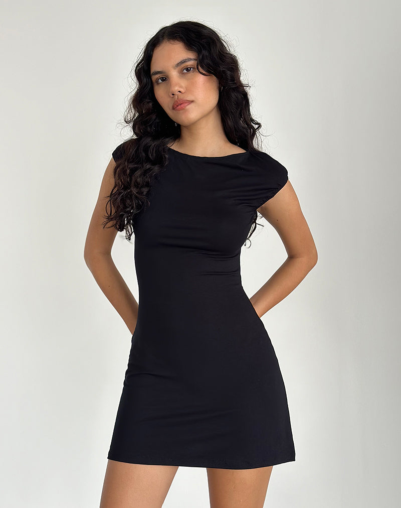 Novaya Mini Dress Jersey in Black Novaya Mini Dress Jersey in Black