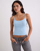 Image of Ziva Knit Cami Vest Top in Blue
