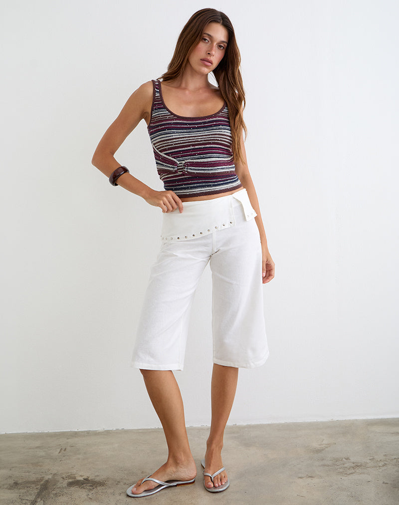 Ivory Capri Trouser with Studs | Oren – motelrocks-com-us