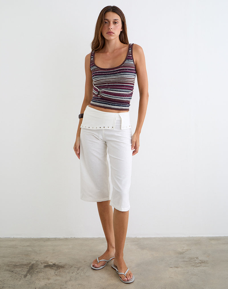 Ivory Capri Trouser with Studs | Oren – motelrocks-com-us