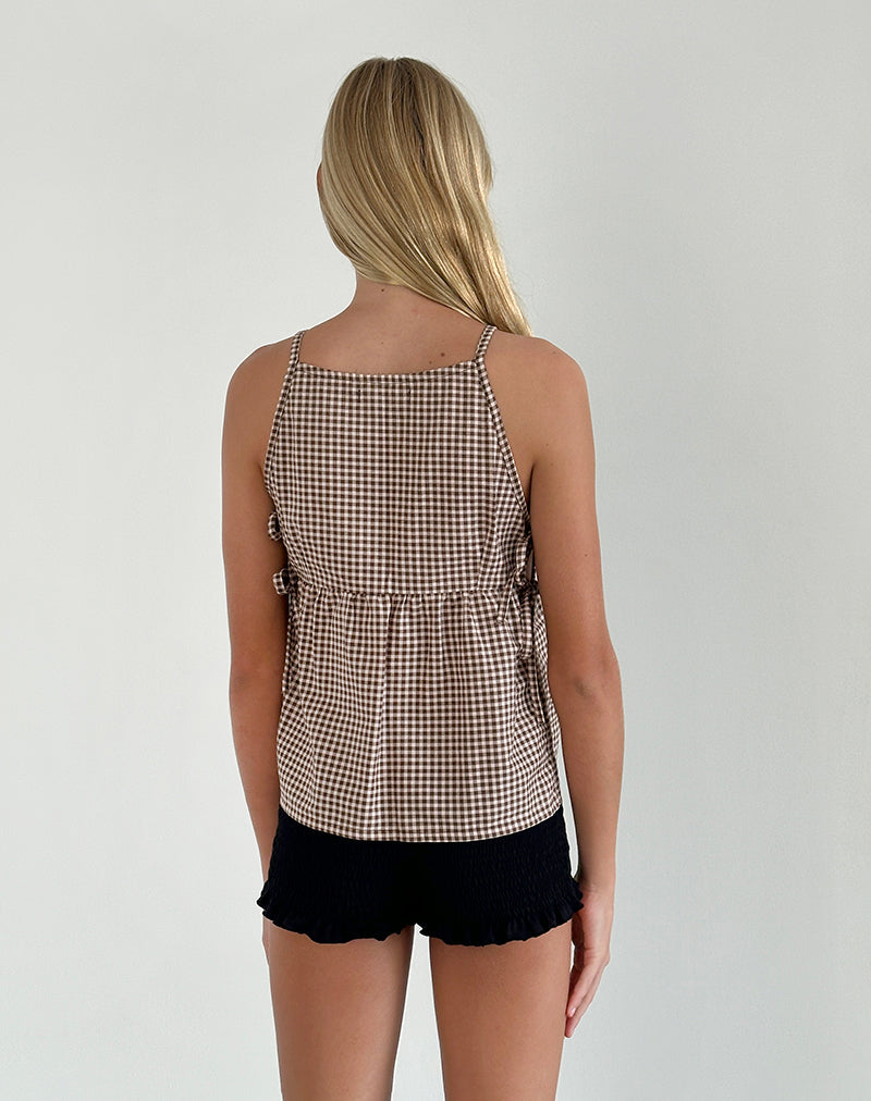 ★hai★ Bobbie Bag Brown Gingham PRIMECUT: COGNAC CHECKERED LEATHER HOBO