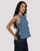 Image of Palsi Tie Side Top in Navy Tartan