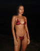 Image of Leyna Bikini Bottom in Hibiscus Red with Beads