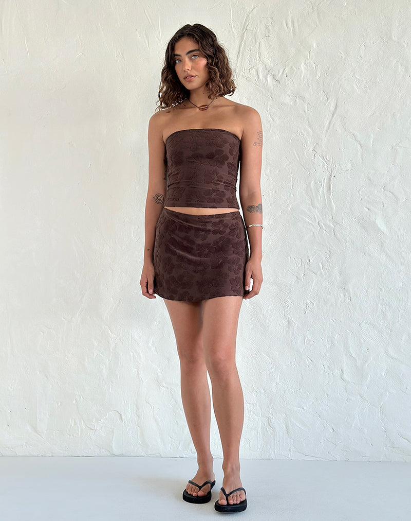 Hibiscus Terry Brown Skirt | Oruto – motelrocks-com-us