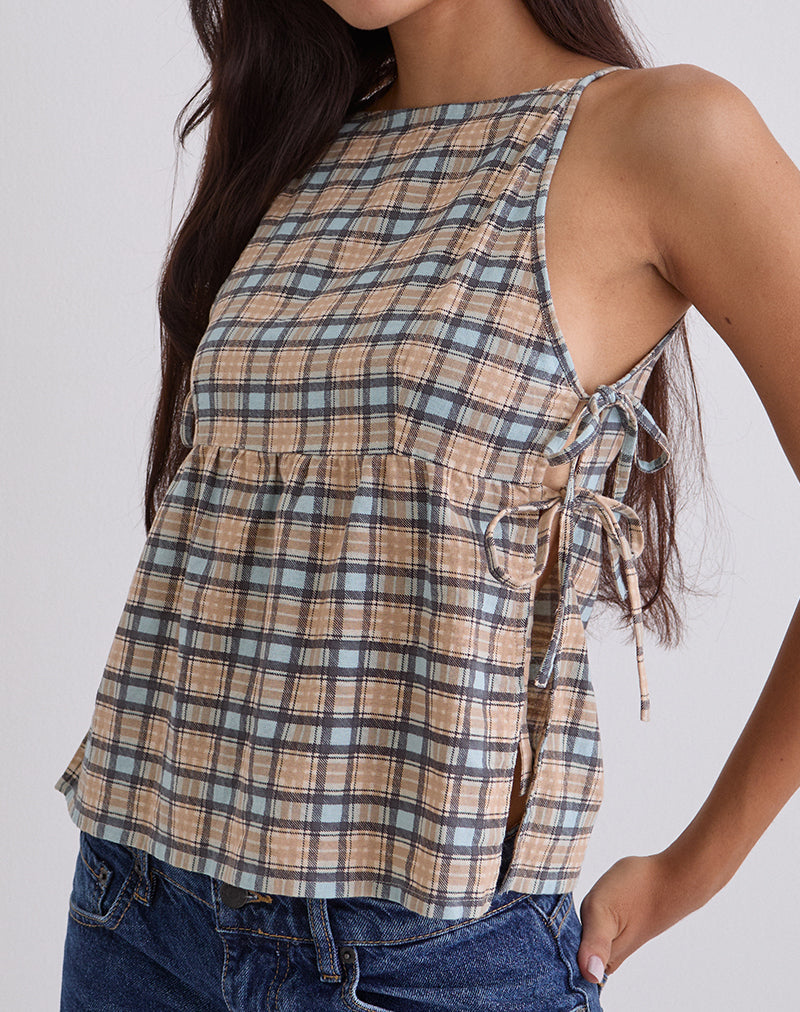 【新品未使用】Checked Jacquard Sleeveless Top Sleeveless Satin Jacquard Top | Nuuly