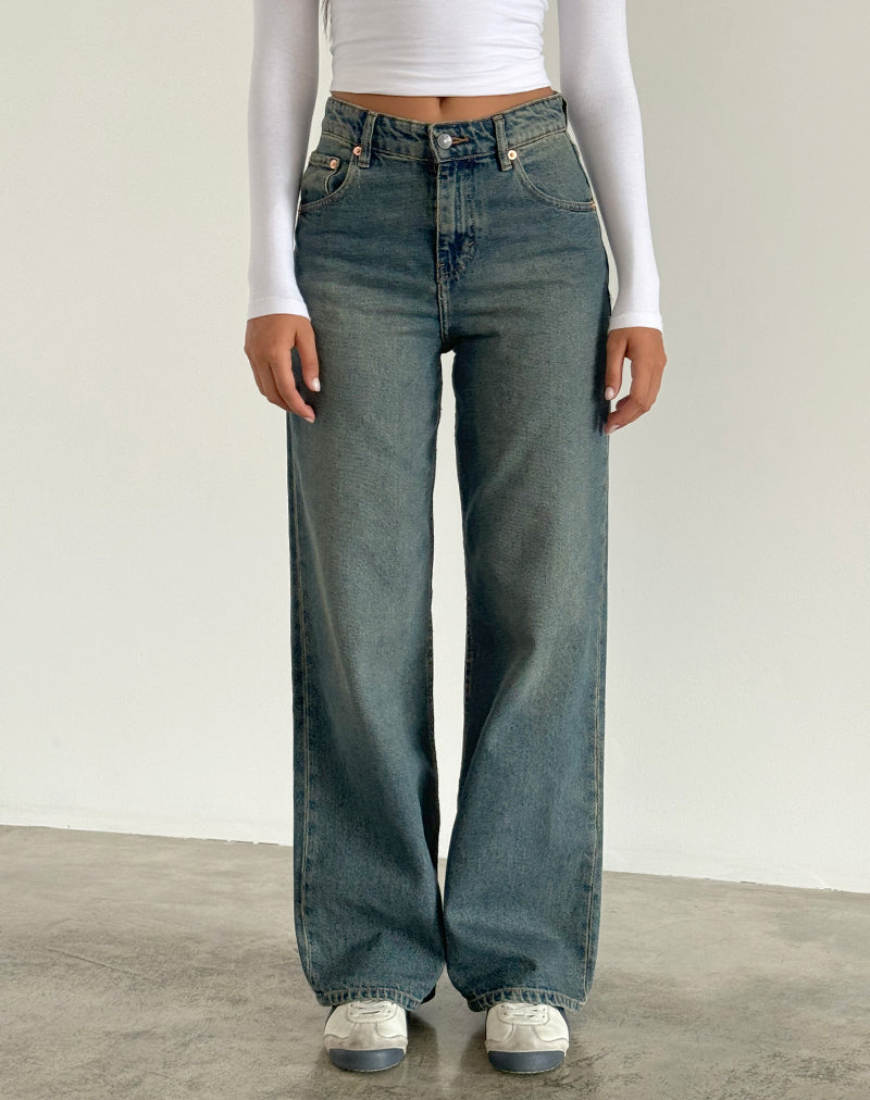 Parallel Jeans in Brown and Blue Acid - Main Image