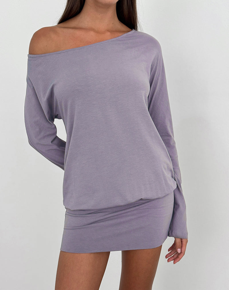lavender grey dress Raluca Long Sleeve Mini in , Asymmetric Velvet Colors:Chocolate Brown 780 Maya Antonia Hand Tie-Dye @bridesandtailor anagrassia