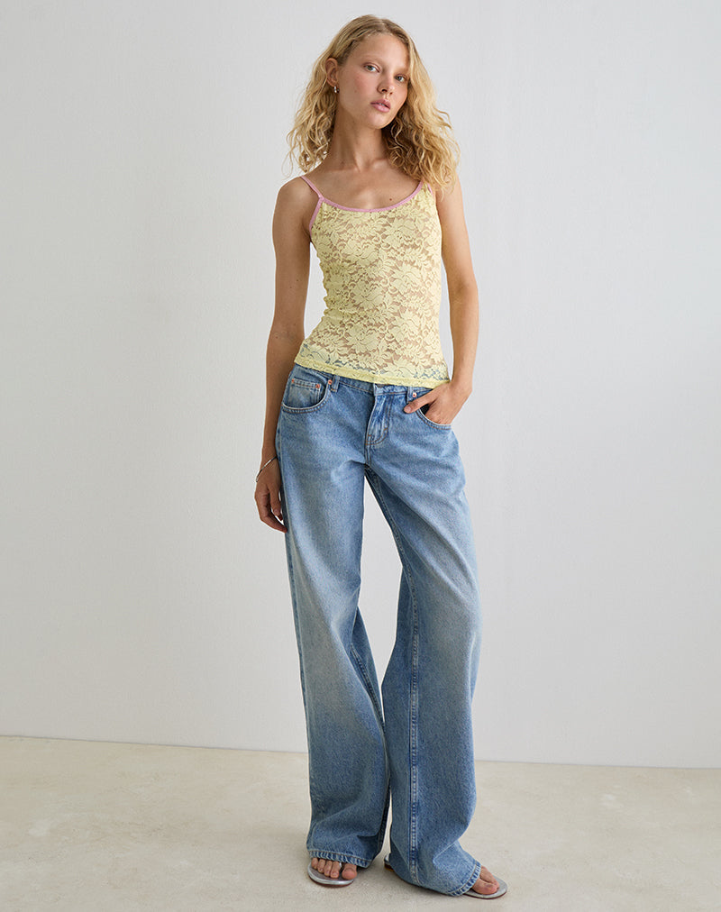 Yellow Lace Cami Top | Redum – motelrocks-com-us