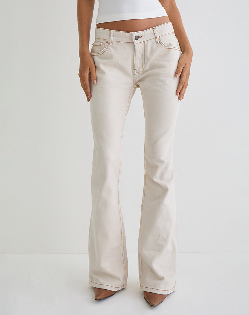 Off White Low Rise Flared Jeans | Rigid – motelrocks-com-us