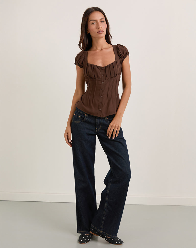Brown Chiffon Blouse | Rolina – motelrocks-com-us