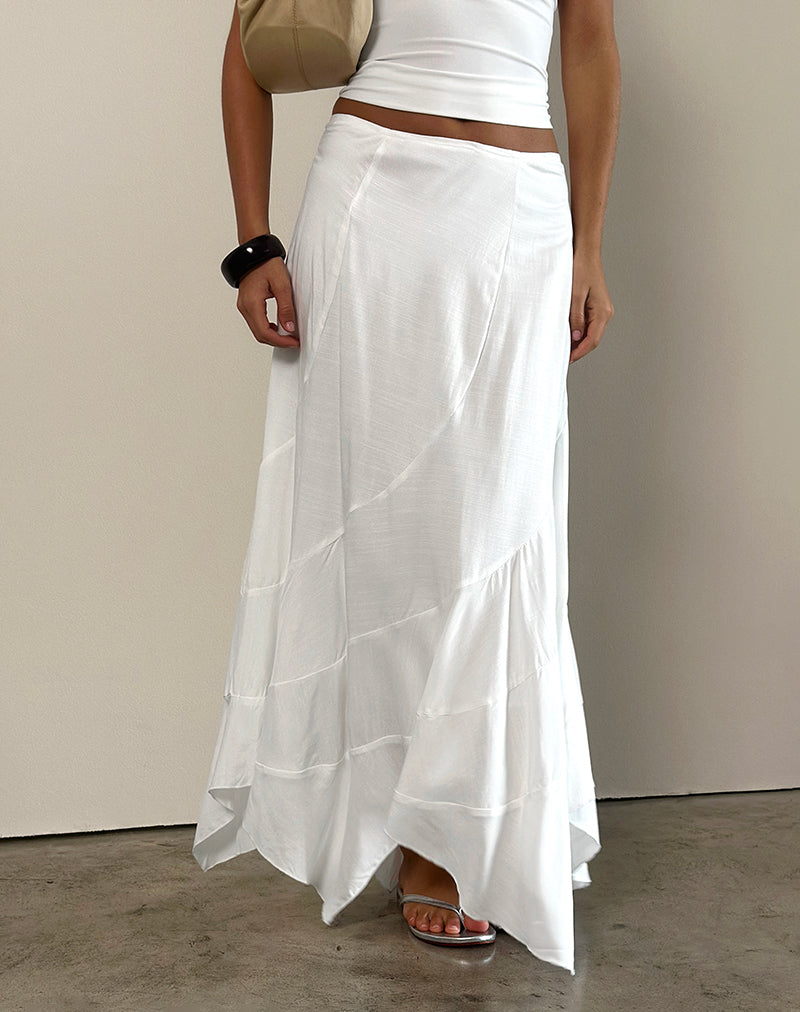 Ivory Seamed Fairy Maxi Skirt | Rombe – motelrocks-com-us