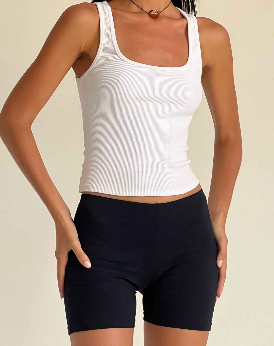 black and white biker shorts