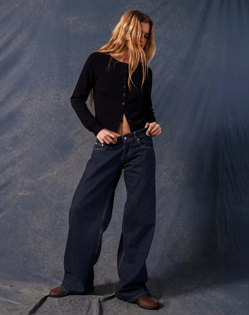 Roomy Extra Wide Low Rise Jeans in Indigo - Main Image