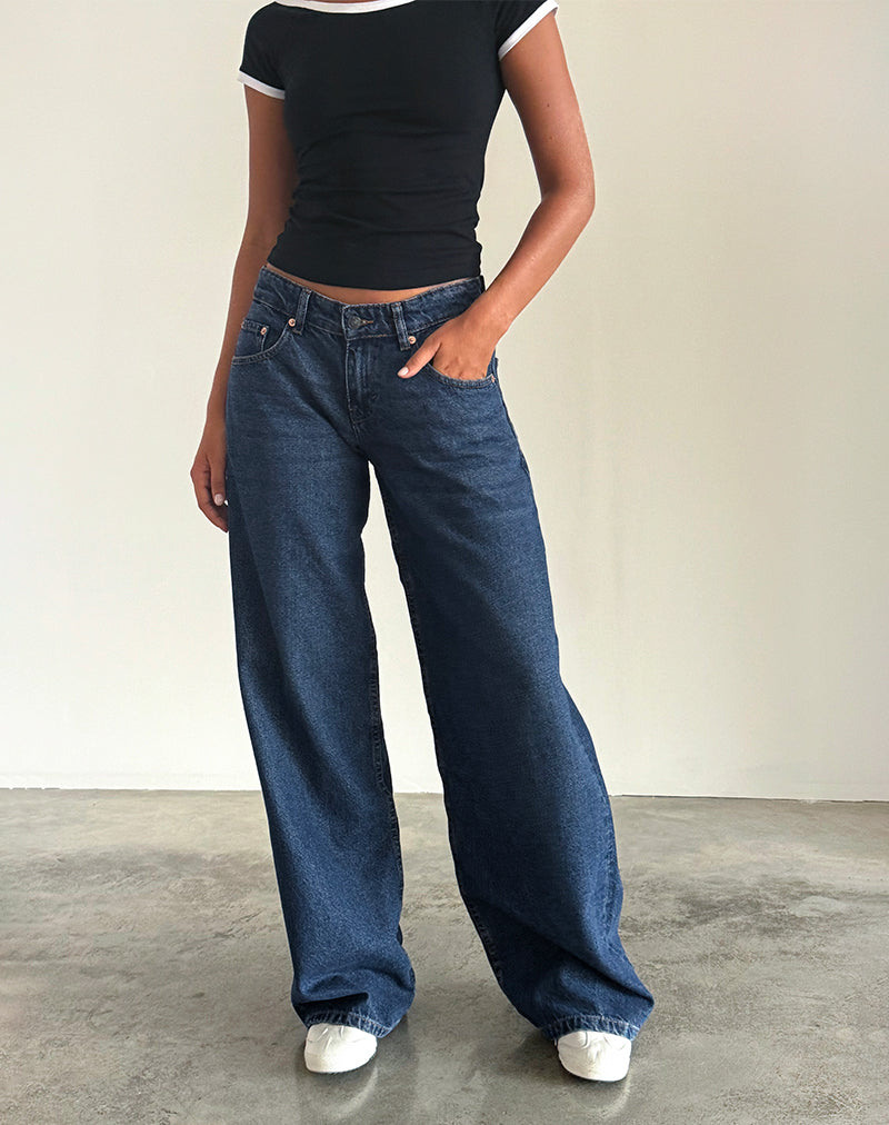 Roomy Extra Wide Low Rise Jeans in Black Wash