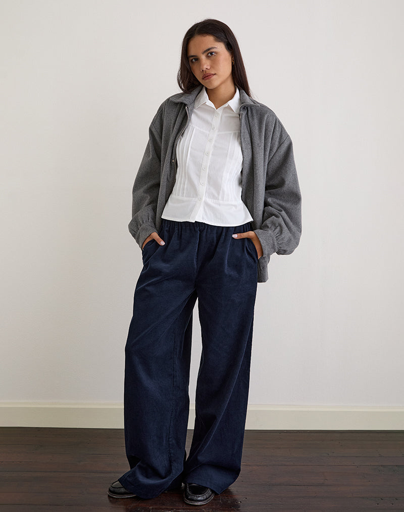 Navy Cord Waistband Trouser | Sasiya – motelrocks-com-us