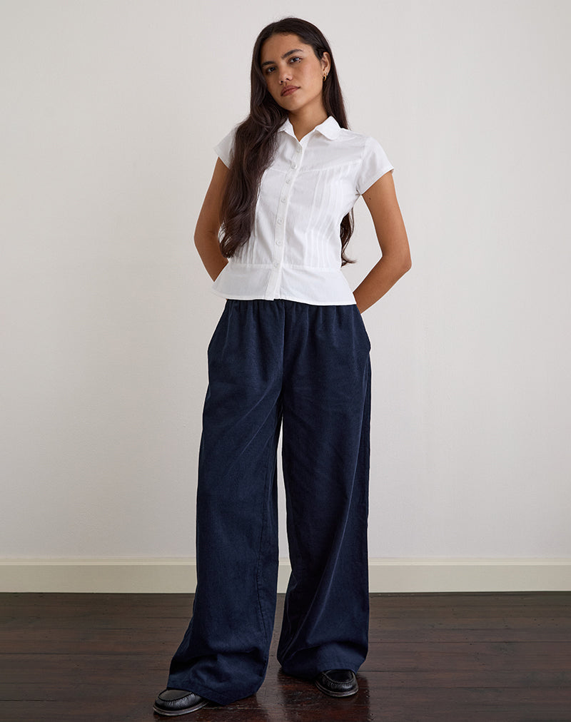 Navy Cord Waistband Trouser | Sasiya – motelrocks-com-us