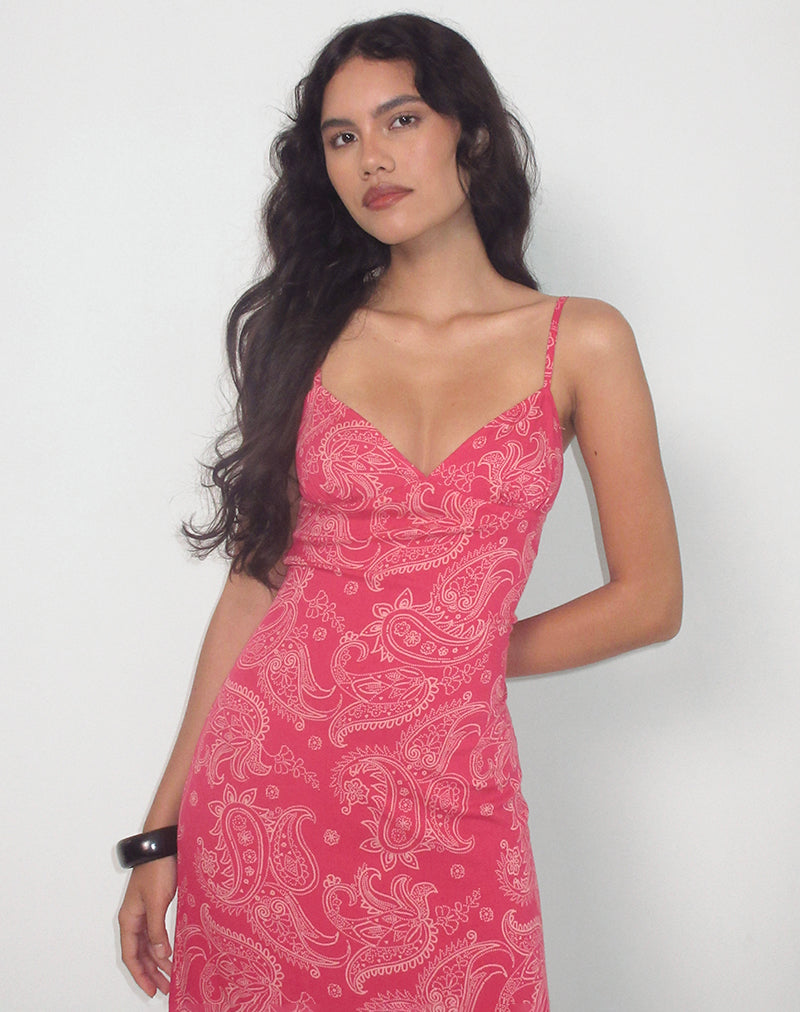 pink paisley dresses By Together Camille Maxi Dress M