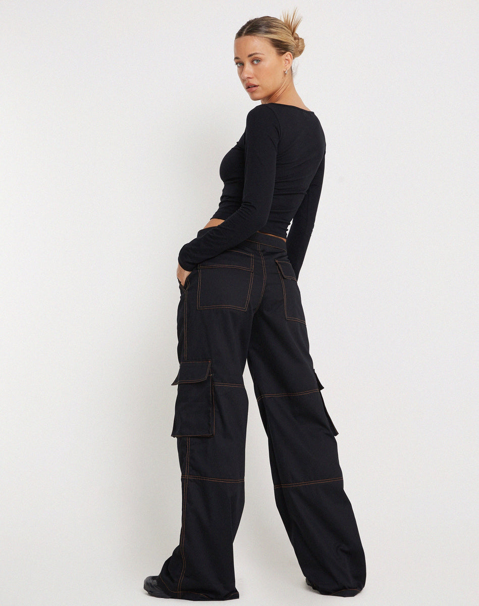 SAUL-TROUSER-BLACK-ORANGE-