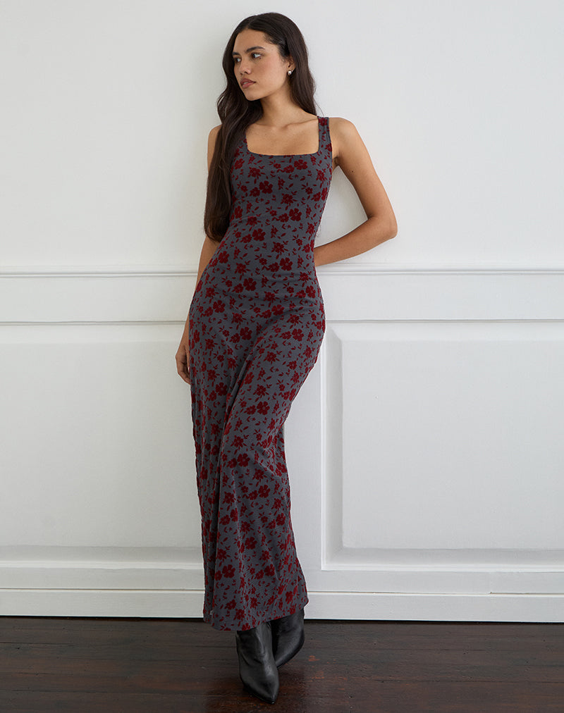 knee length dresses for ladies Romantic Garden One Shoulder Asymmetrical Maxi Dress main image 1