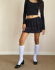 Image of Sefone Tiered Mini Skirt in Slinky Black