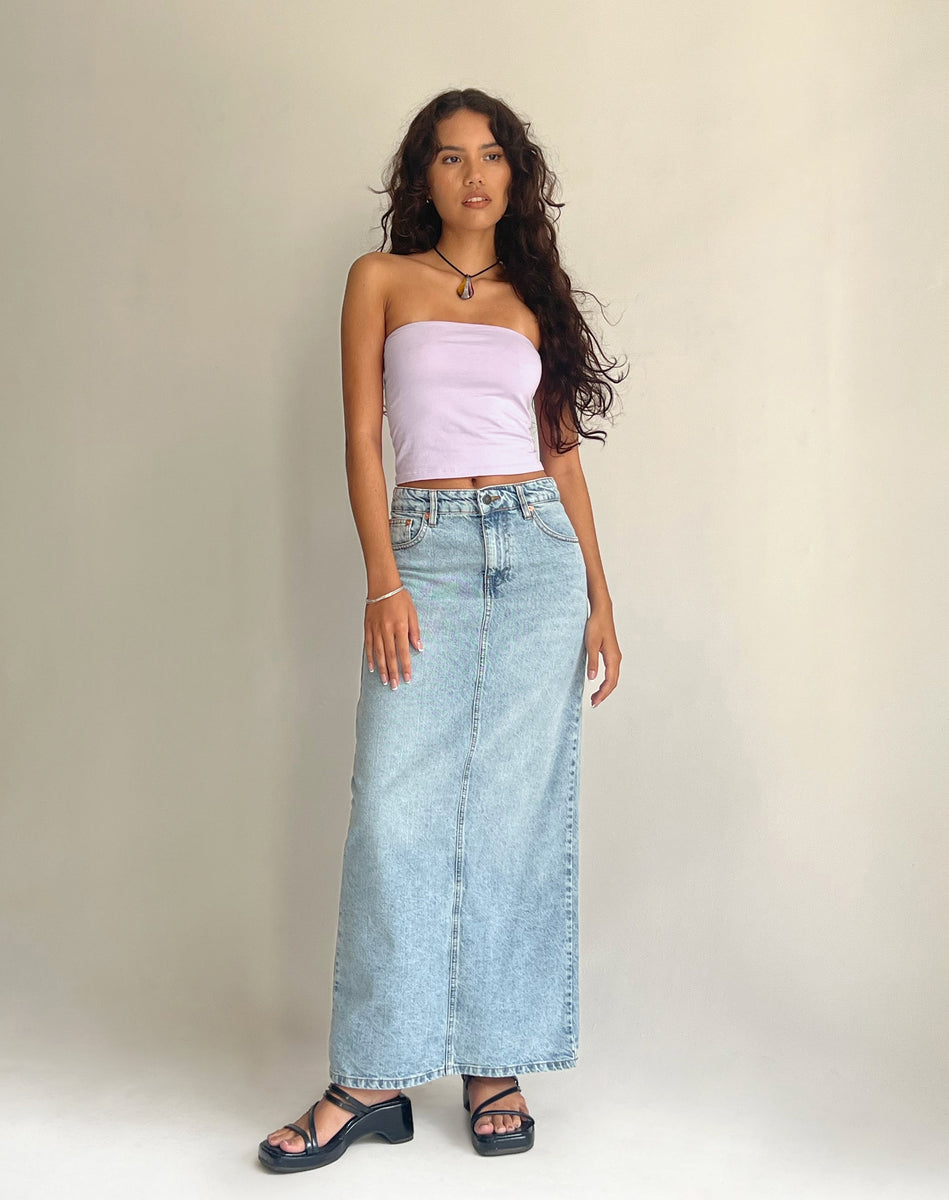 Danielle Lilac Satin Cropped Top main image 1