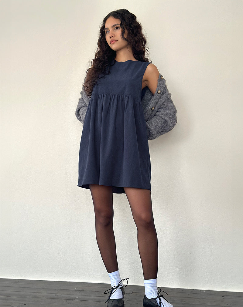 Navy Ink Blue Babycord Mini Dress | Sheba motelrocks-com-us Navy Ink Blue Babycord Mini Dress | Sheba motelrocks-com-us
