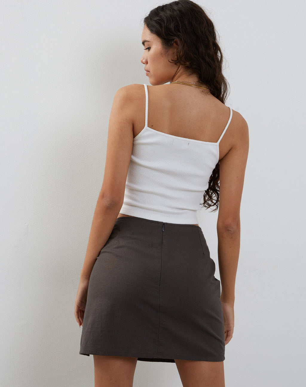 Sheny Mini Skirt in Charcoal Grey