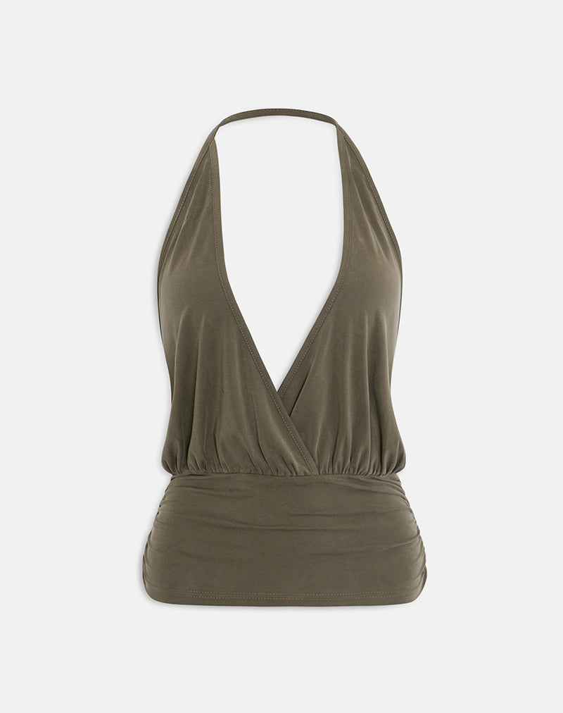 Khaki Halter Top | Sherlyn – motelrocks-com-us