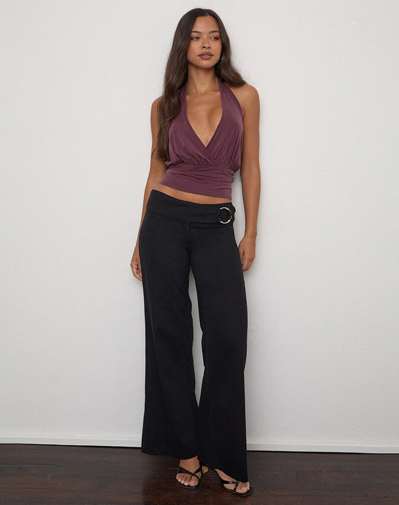 Deep Purple Cupro Halter Top | Sherlyn – motelrocks-com-us