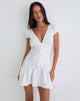 Image of Silesa Ruched Mini Dress in White