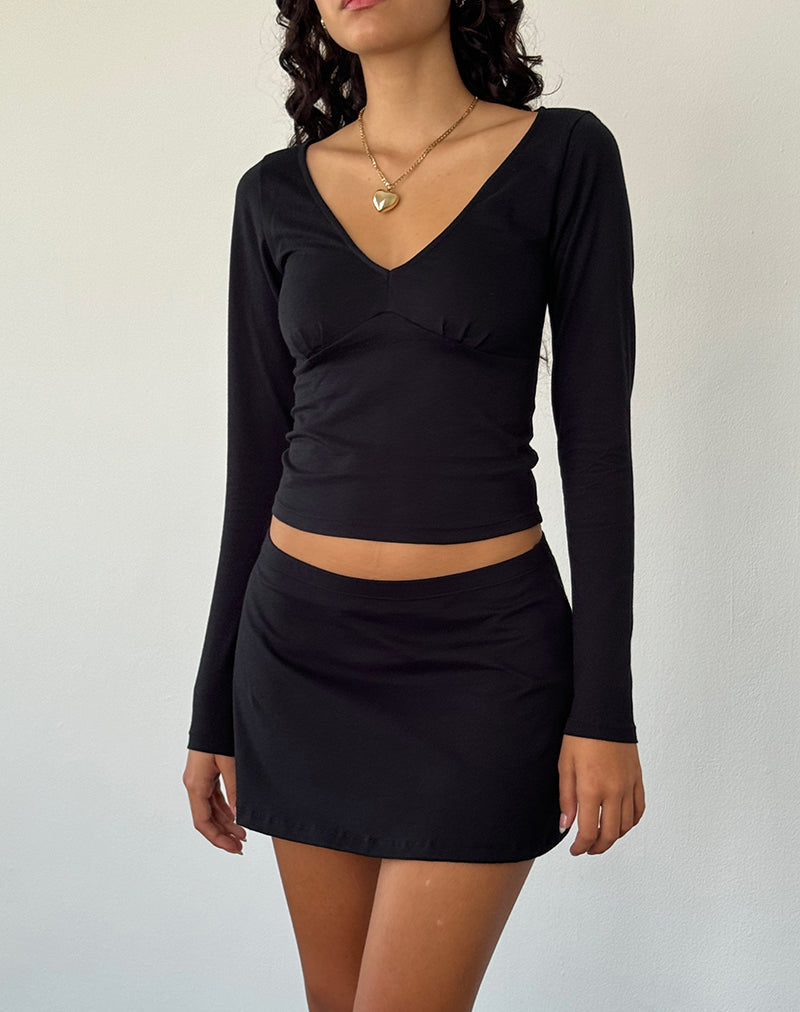 SioSeoul sioseoul Long Sleeve Top シズニルック Black Long Sleeve top | Sisil – motelrocks-com-us