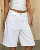 Image of Low Rise Denim Skater Shorts in True White