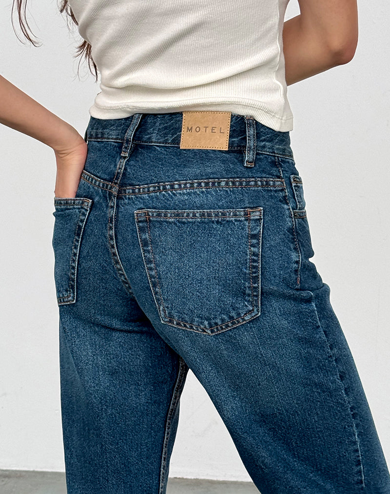 MMRachel Slanted Jeans - Mid Blue