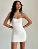 Image of Sunali Mini Dress in Off White with Cherry Emb