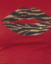 Adrenaline Red with Leopard Lip Print